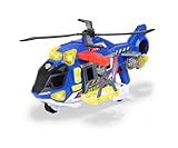 Dickie Toys - Spielzeug-Helikopter für Kinder ab 3 Jahre, groß (39 cm) - Rettungs-Hubschrauber mit Seilwinde, Zubehör, Licht & Sound (inkl. Batterien)