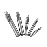 5-teiliges Senkbohrer-Set, 4 Rillen, gerades Schaftfräser, HSS-Senker, Schlitzfräser, M3-M8, für Kupfer, Aluminium, Gusseisen