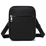 Umhängetasche Herren Schultertasche Crossbody Herrentasche Handytasche Herrenhandtasche Kleine Umhängen Tasche Shulder Bag Messenger für Freizeit Urlaub Ausflug (Schwarz Umhängetasche Herren&Damen)