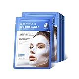 6 Stück Collagen Maske,Kollagen Mask,Hydrating Overnight Mask Gesicht,Tiefenwirksame Anti-Falten Lifting Maske,Minimiert die Poren,Reduziert Feine Linien und Falten für Alle Hauttypen
