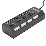 USB Hubusb2.0 Hubusb Splitter4 Multiport USB2.0 Hub 4 Ports Hochgeschwindigkeits -USB -Splitter A für PC Desktop -Laptop4 -Ports Schwarz Fördern 4 Unsere Haben mit Switch, die Großzügig Gefertigt