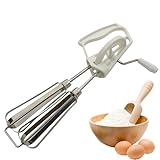 Eierschläger - Peitschenwerkzeug, Handmixer | Mixing Heads Kurbel, Edelstahlblätter, bequemer Griffgriff, vielseitiges manuelles Küchenutensil