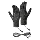 Generisch USB-Heizhandschuhe, USB-Heizhandschuhe Mit Touchscreen-Funktion Für Finger, Dreifach einstellbare rutschfeste Winddichte Fäustlinge für Ski Snowboard Wandern