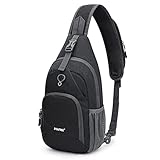 G4Free RFID-Schultertasche, Umhängetasche, Rucksack, Brusttasche, Umhängetasche, lässig, Fitnessstudio, Tagesrucksack, für Herren und Damen, Outdoor, Radfahren, Reisen, Wandern, dunkelgrau