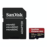 SanDisk Extreme PRO microSDHC UHS-I Speicherkarte 32 GB + Adapter & RescuePRO Deluxe (Für Smartphones, Actionkameras oder Drohnen, A1, Class 10, V30, U3, 100 MB/s Übertragung)