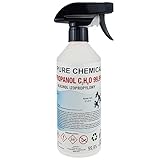 CHOSA Isopropanol 99,9% Sprühflasche - Isopropylalkohol Hohe Reinheit - IPA Reinigungsalkohol & Entfetter - Reiner Alkohol zum Reinigen für Haushalt, Werkstatt, Elektronik und Kosmetik (0,5L + spray)
