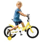 TAPMING Kinderfahrrad 16 Zoll, Jungenfahrrad, Mädchenfahrrad, für 5-8 jährige Mädche/Jungen, Stützrädern, Schutzblech, für Städte, Fahrradwege und Verschiedene Straßen
