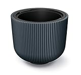 Tymar Blumentopf mit Einsatz, Blumenkübel aus Kunststoff, Übertopf, Pflanzkübel Gross(DBML Anthrazit,ø 24 cm)
