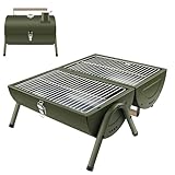 kisidus Holzkohlegrill Klappgrill Tragbarer, Campinggrill Doppel Grillfläche 33.7 x 21.5 cm, Leichter Tischgrill für Outdoor Picknick Camping