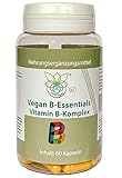 VITARAGNA Veganer Vitamin B-Komplex, 60 Kapseln, Vitamin B12, B1, B5, B6, B7, B9, Hochdosiert, Glutenfrei, Laktosefrei