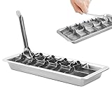 Eiswürfelbehälter für Gefrierschrank | Eiswürfelform, 18 Fächer aus Edelstahl, einfaches Herausnehmen, abnehmbares Design mit Hebeln zum Herausnehmen der Würfel