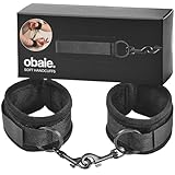 Obaie Weiche Manschetten - Handschellen aus Polyester und Metall - BDSMS Toys für Anfänger - Handschellen Sex Bett - Handfesseln Erotische für Paare - BDSM Handschellen für Bondage - Schwarz