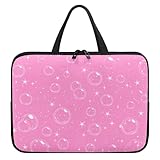 Treer 10-17 Zoll Laptoptasche, Einfaches Design Handtasche Damen Herren,Laptop Tasche mit Reißverschluss,Wasserdichte Laptop Rucksack,Notebook Tasche für Reisen/Business/Schule (Rosa,17 Zoll)