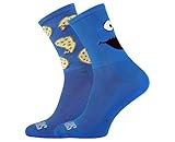 SUPPORT Herren Radsocken atmungsaktive Technologie rutschfeste Faser Unisex lustige Muster Radfahrer Zubehör für Wandern Laufen Klettern Radfahren Essentials, Someone Blue, Größe 45-46 EU