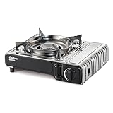 Enders® Campingkocher MAVERIQ®, stufenlos regulierbar, Piezozündung, Überhitzungsschutz, leistungsstarker Brenner 2,2 kW, inkl. Tragekoffer, kompatibel mit Ventil-Gaskartusche #1886