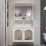 Wandhalterung Badezimmer Waschtisch mit Waschbecken und Spiegelschrank, platzsparendes schwebendes Design für moderne Badezimmer
