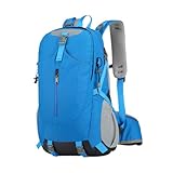 pistro Wanderrucksack Kletterrucksack Tagesrucksack 53x33x23cm Nylon Outdoor Rucksack mit Mesh-Rücken für Trekking Radfahren Camping- Blau