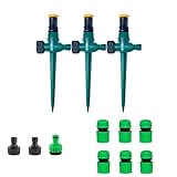 Multifunktion Garten Sprinkler, Rasensprenger, 360° Drehbarer Gartensprenger Garten Sprinkler mit Schlauchkupplung1/2 und Y, gartenbewässerung, Automatische Bewässerung Gartensprenger (Set 2)