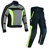 BOSmoto Motorrad Textil Kombi Wasserdichte Jacke und Hose,Herren Motorrad Textil kombi,Motorrad Touring Textil kombi.Motorradkombi Motorrad Jacke und hose (GREEN, L)