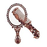 Alipis 1 Satz Spiegel Mit Griff Schwamm Kleiner Handspiegel Schminkspiegel Mit Licht Handspiegel Süß Make-up-Set Für Mädchen Vintage Ovale Kosmetikspiegel Stehen Neon Zinklegierung