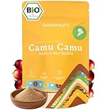Andenkraft Bio CAMU CAMU PULVER, Natürliches Vitamin C, Perfekt im Smoothie, Porridge oder Shake - 160mg Vitamin C je Tagesdosis - 3 Monatspackung