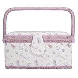 Acouto Nähkorb, Violett, Premium-Stoff, Knitterfrei, Gute Elastizität, Verschleißfest, Tragbar, Langlebig, Nähkästchen, das Bequem Ist und Sich Elastisch anfühlt. Premium-Hand und Nimmt an