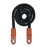 SIOTI Kameragurt, Kamera-Hals & Schultergurt Gürtel für DSLR/spiegellos/tragbare Digital/Kamera, Smartphone-Tasche, Teleskop mit doppeltem Gelenkring (Schwarz)