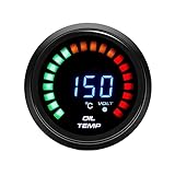 ETOPARS Automotor Kfz Fahrzeug 2 Zoll 52mm Rauch Len Digital Öltemperatur Messgerät Gauge Meter Instrument 20 Lichtanzeige Rennmesser