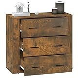 Gecheer Sideboard Schrank Aufbewahrungsschrank Mit 3 Schubladen Seitenschrank Anrichte Kommode Beistellschrank Mehrzweckschrank 80 x 33 x 70 cm (B x T x H) Holzwerkstoff Räuchereiche