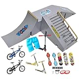 Finger Skateboard Ramp Set, m-inis Skateboard Ramp Mit Rampen Und Zubehör Set, Skatepark-Modelle, Fingerspielzeug Für Kindergeschenke