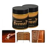 2 Stück Bienenwachs Holzpolitur Set, Natürliche Möbelpolitur für Holztische, Türen, Stühle und Böden