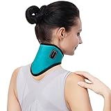 Nackenbandage USB Heizung Nackenwärmer Elektrisch Halskrause mit Beifußsäckchen Beheizbar Nackenstütze mit Zeitsteuerung und Temperaturkontrolle Plüsch Nackenkissen Heizkissen für Schmerzen Linderung