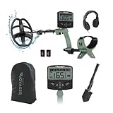 Minelab X-Terra Voyager All-Terrain Profi-Metalldetektor für Erwachsene mit wasserdichter Suchspule, 4 Modi, klarer Ziel-ID, Kopfhörern, Rucksack und Schaufel
