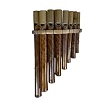 Panflöte aus Bambus braun, einfache gebogene Panflöte (19 x 10)