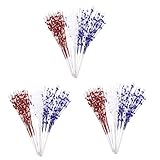 VICASKY 36 Stck. Teiliges Künstliche Beerenzweige in Weiß Rot und Blau Patriotische Independence Day Deko Langlebige Künstliche Beerengirlande für Vase Fotorequisiten und DIY