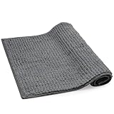 Jokureao Chenille Badematte rutschfest, 40x60cm Weich Badezimmerteppich, rutschfest Waschbar Badvorleger, Starke Wasseraufnahme Badteppich für Badezimmer(Dunkelgrau)
