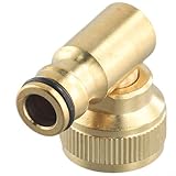 ZiStarlilife Messing Winkel Hahnverbinder Schwenkwinkel Schnellverbinder 3/4 Zoll für BSPF Gewindehahnverbinder für Schlauch Rohr Garten Outdoor Schlauch Wasserhahn Adapter