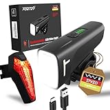 FORTRY Fahrradlicht Set 60,15LUX, StVZO Zertifizierte Fahrradbeleuchtung,USB Typ C Aufladung Fahrrad Lichter Led Set,IPX5 Wasserdichter Fahrradlicht Vorne+Rücklicht, Geeignet Zum Radfahren, Camping
