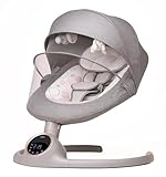 BEBE2LUXE ALPHA Babywippe, Elektrische Babyschaukel mit Musik, Nutzbar ab der Geburt bis ca. 6 Monaten, 0-9 kg, Bluetooth-Touchscreen/Fernbedienung