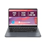Lenovo IdeaPad Slim 3 Notebook Chromebook Plus 14 Zoll FHD (1920x1080), Intel Core i3-N305, 8GB RAM, 256GB SSD, WiFi 6, ChromeOS (kompatibel mit Google App, Microsoft 365, Adobe)