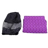 Cyrank Yoga-Handtücher, rutschfestes, saugfähiges Yogamatten-Handtuch für Hot Yoga, Bikram, Pilates und Yogamatten, 185 x 63 cm(Lila)