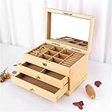 ZGSSOPTU Schmuckkästchen, Organizer, Uhren-Aufbewahrung, Vitrine, Ohrringe, Ringe, Halsketten