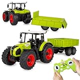 JAMARA 405360 Claas Arion 660 mit Kippanhänger 1:24 2,4GHz - Spielzeug Traktor ferngesteuert, Kinder Fahrzeuge Modell Landwirtschaft, Geschenk für Kinder, Licht, Anhängerkupplung