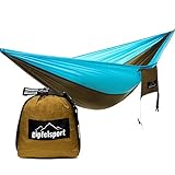 gipfelsport Ultraleicht Hängematte Oliv/hellblau Seile