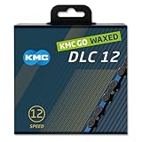 KMC DLC12 gewachste 12-Gang-Kette, Schwarz/Blau, 126 Glieder