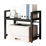 OZTYSGXM Doppelschichtiger Kleiner Druckerständer für den Schreibtisch – multifunktionales Druckständer-Kopiergestell mit höhenverstellbarem Design, skalierbar für die Küche Homeoffice