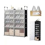 1-reihiger/2-reihiger Schuhregal-Organizer For Flur, Hoher Schuhschrank Mit 3/4/5/6 Türen, Schuhablage-Schuhaufbewahrung Mit Schuhüberzügen, Schuhständer Metall(White,103 cm/40.55 in(6 Door))