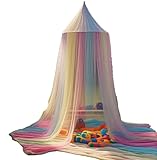 UZSUZZ Moskitonetz Bett Prinzessin Regenbogen Betthimmel Egenbogen Baldachin für Doppelbett Einzelbett Baldachin Kinderzimmer Prinzessin Regenbogen Betthimmel für Reisen und zu Hause Indoor Outdoor