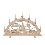 7-flammiger Schwibbogen, Motiv: Dresden, L/B/H ca. 58 x 4 x 38 cm.