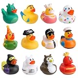 APOMOONS 12 Stück Badeenten Set Kinder Wiederverwendbare Badewannenspielzeug Badeente Lustig Badespielzeug Baby für Wasserspielzeug Kinder Outdoor Kindergeburtstagpartys Strand und Im Pool Badewannen